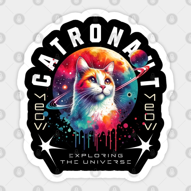 Cat in Space, Cat Lovers, Kitten in Space , Cat Astronaut Sticker by TayaDesign